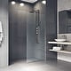 preview thumbnail 5 of 8, VIGO Zenith 34" W x 74" H Frameless Fixed Shower Screen in Stainless Steel