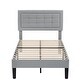 preview thumbnail 37 of 58, VECELO Tufted Upholstered Kids Bed with Adjustable Headboard,Twin Size Bed Set of 2