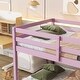 preview thumbnail 14 of 20, Solid Rubber Wood Twin Over Twin Loft Bed with Ladder, Sturdy Slats for Upper & Lower Bed Platforms