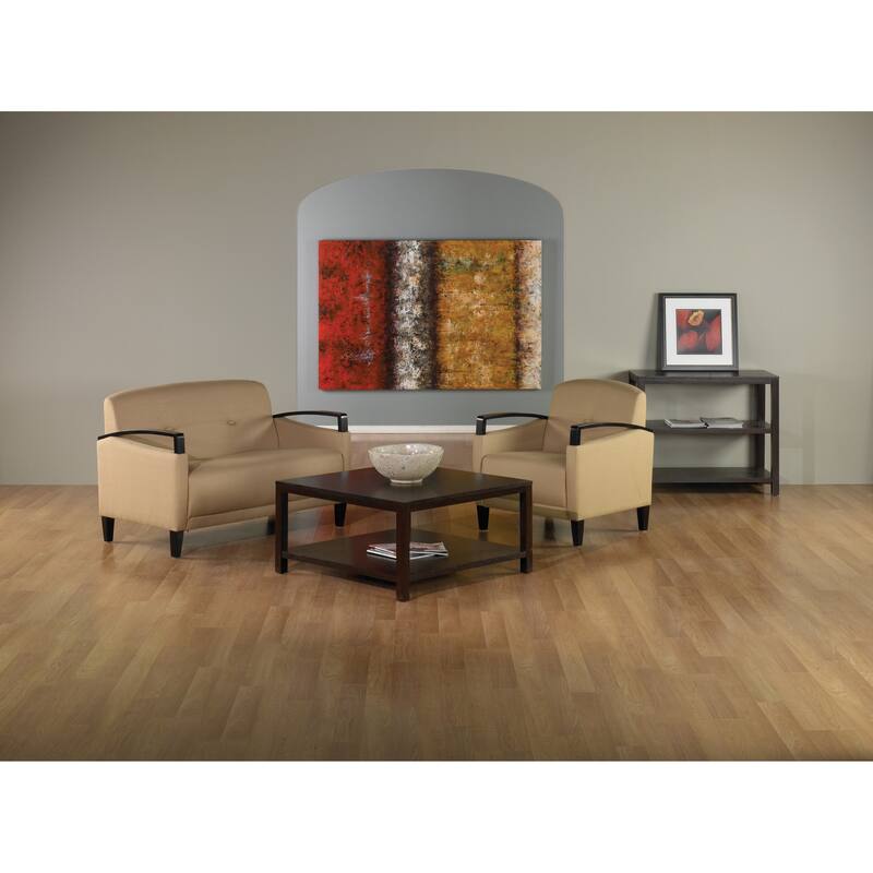 Main St. Woven Chair w/ Interlace Weave Fabric & Espresso Finish Wood Arms & Legs
