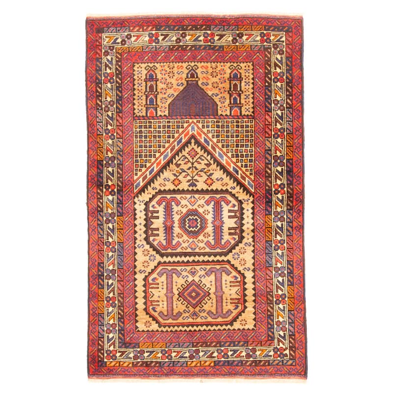 ECARPETGALLERY Hand-knotted Teimani Tan Wool Rug - 2'8 x 4'4