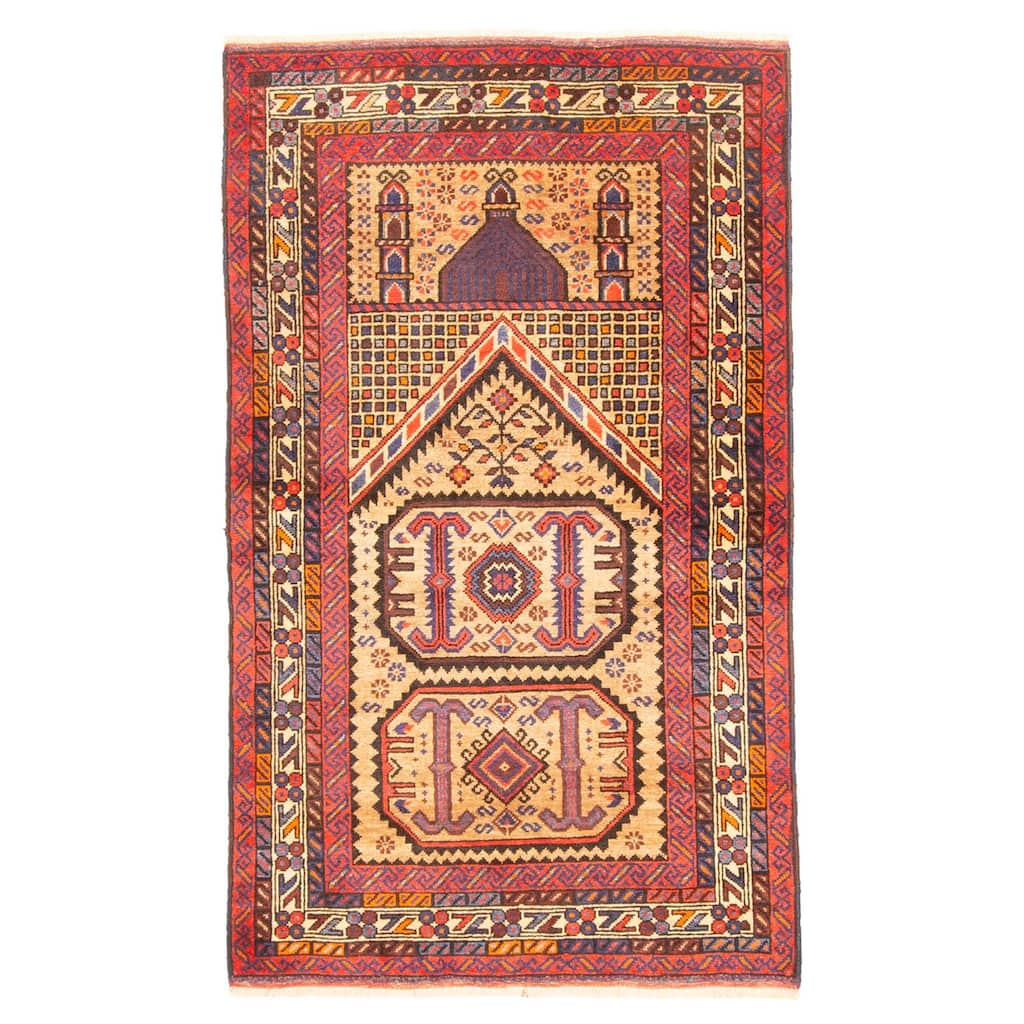 ECARPETGALLERY Hand-knotted Teimani Tan Wool Rug - 2'8 x 4'4