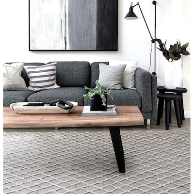 Handmade Bali Collection Tan/Grey Wool Area Rug