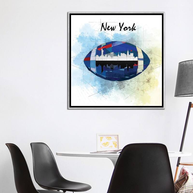 iCanvas "Football New York Giants" by Katia Skye Framed