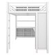 preview thumbnail 13 of 50, All-in-One Metal Loft Bed with L-Shaped Desk & Wardrobe, Bedrooms Bed Frame with Storage Cubes, Shelves, Full-Length Guardrails