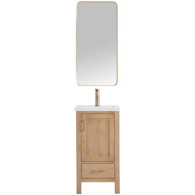 Gela Single Sink Bath Vanity with Drop-In Ceramic Basin and Mirror