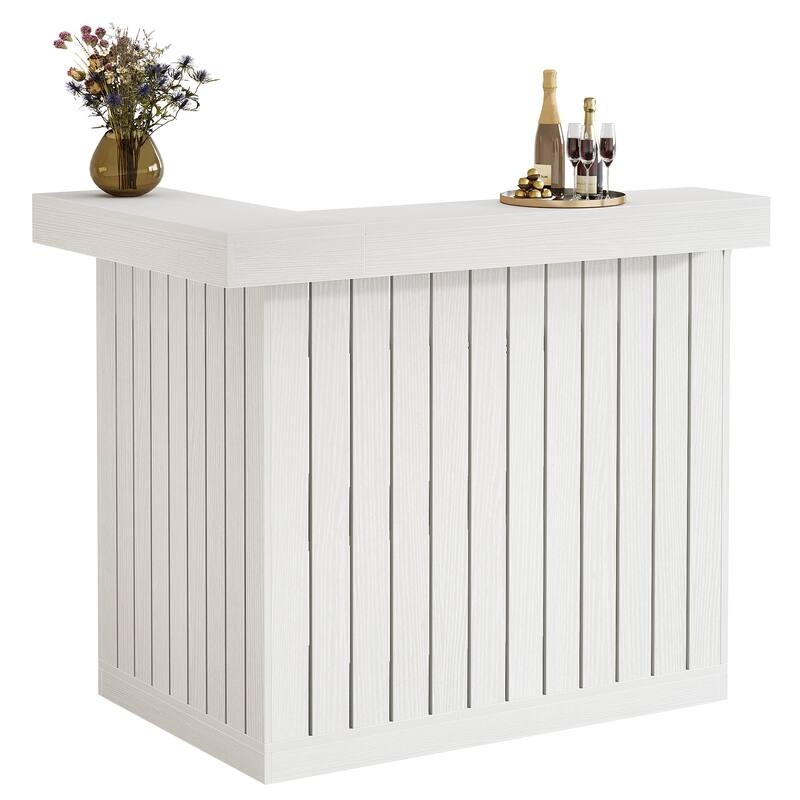 L-Shaped Home Bar Unit, 4-Tier Corner Liquor Bar Table