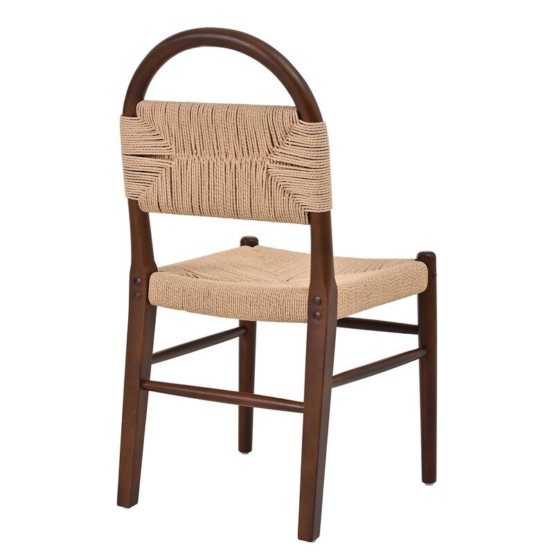 Christopher Knight Home - Modern Solid Ruberwood Dining Chair Set with Handwoven Paper Rope Seat and Back