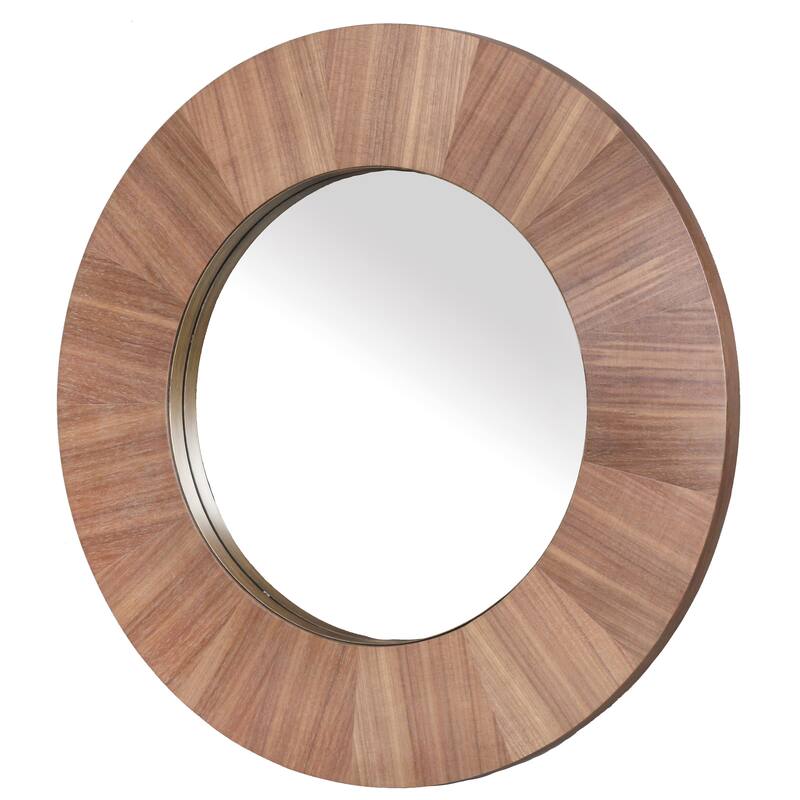 SAFAVIEH Couture Netta 36-inch Round Wood Mirror - 36"W x 1.6"D x 36"H