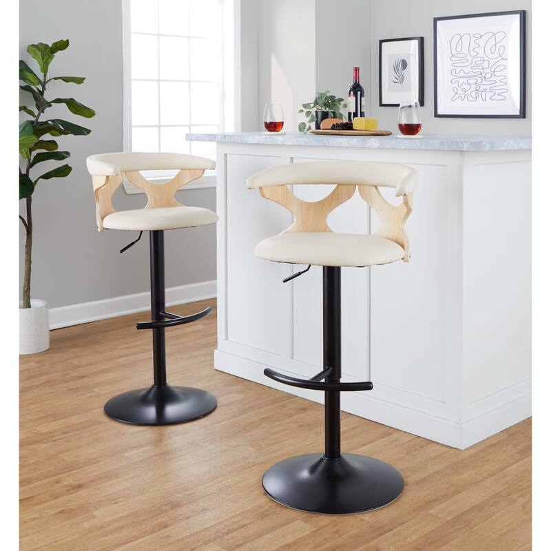 Carson Carrington Viby Adjustable Bar Stool with Rounded T Footrest (Set of 2)