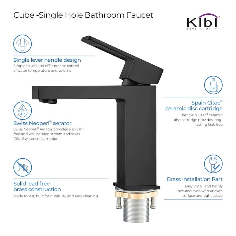 Single-handle Bathroom Vanity Sink Faucet w/ Water Hose