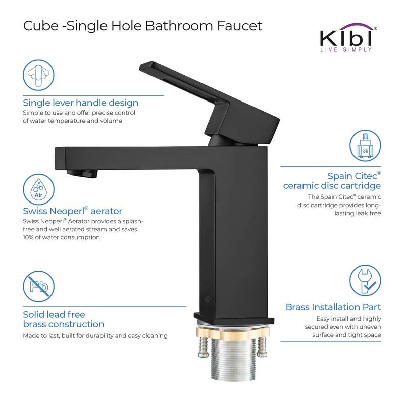 Single-handle Bathroom Vanity Sink Faucet w/ Water Hose