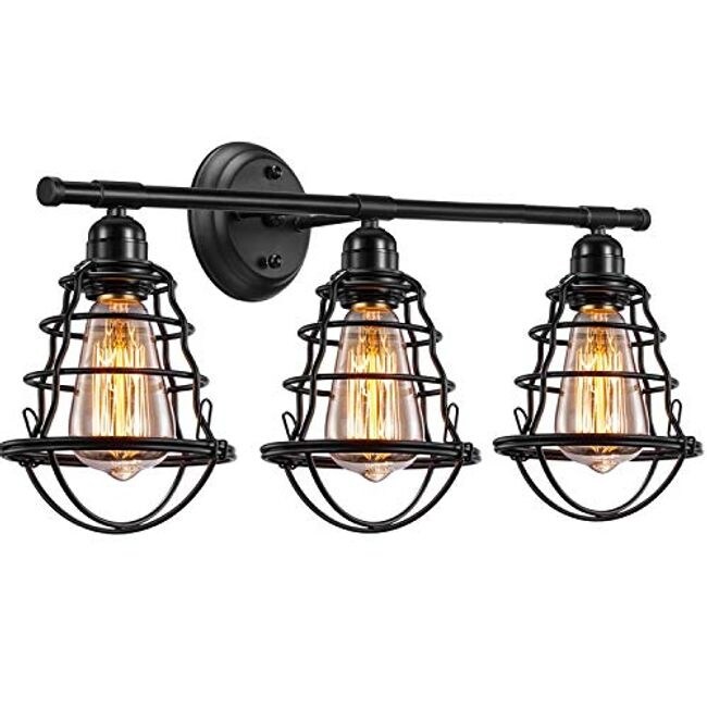 3 Light Industrial Net Cage Wall Sconce Rustic Farmhouse Wall Light Fixture Overstock 29401085