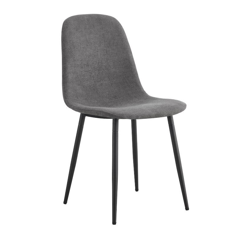 Comfortable Linen-Cotton Dining Chair Set - 6 Pieces in Dark Gray.Integrated Seat and Backrest