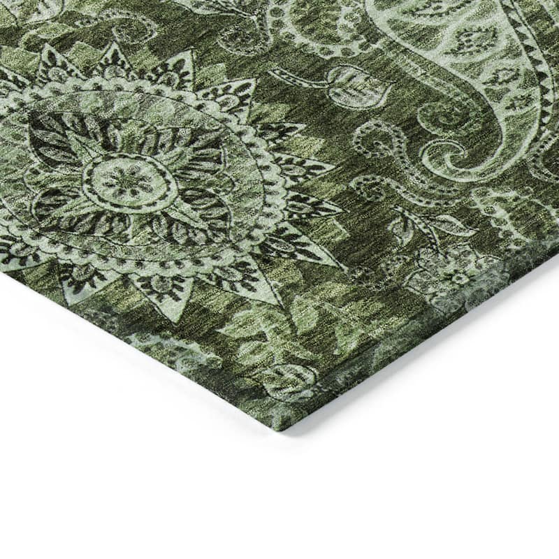 HomeRoots Floral Medallion Transitional Rectangle Outdoor Rug