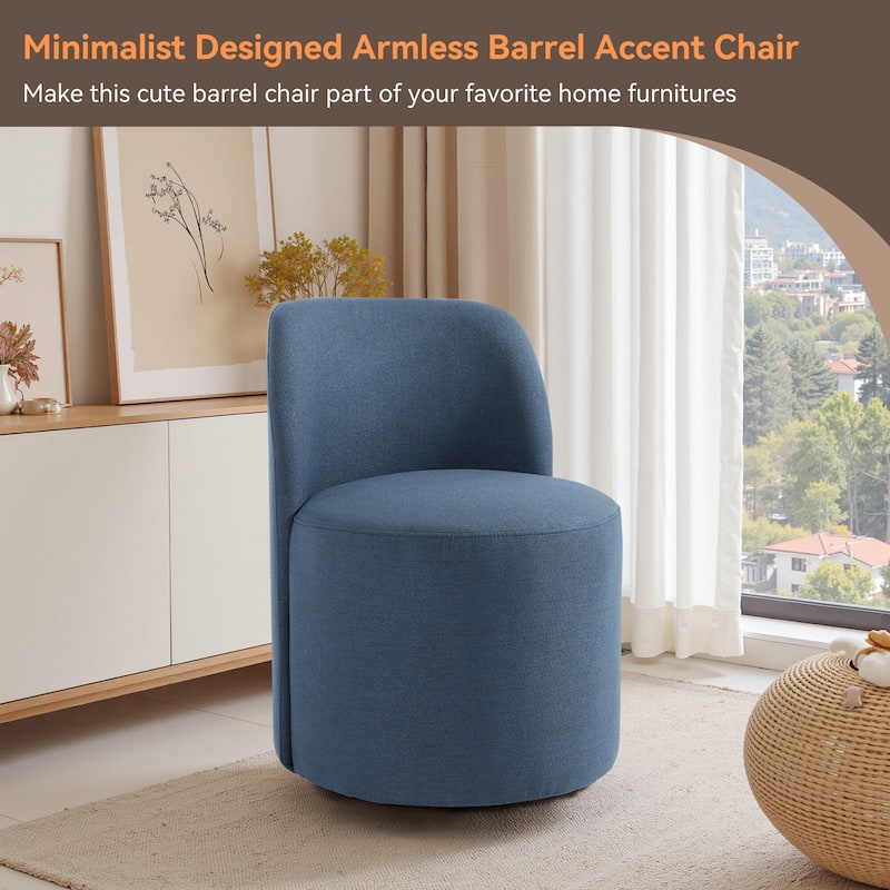 Modern Linen Upholstery Dining Chair Barrel Chair