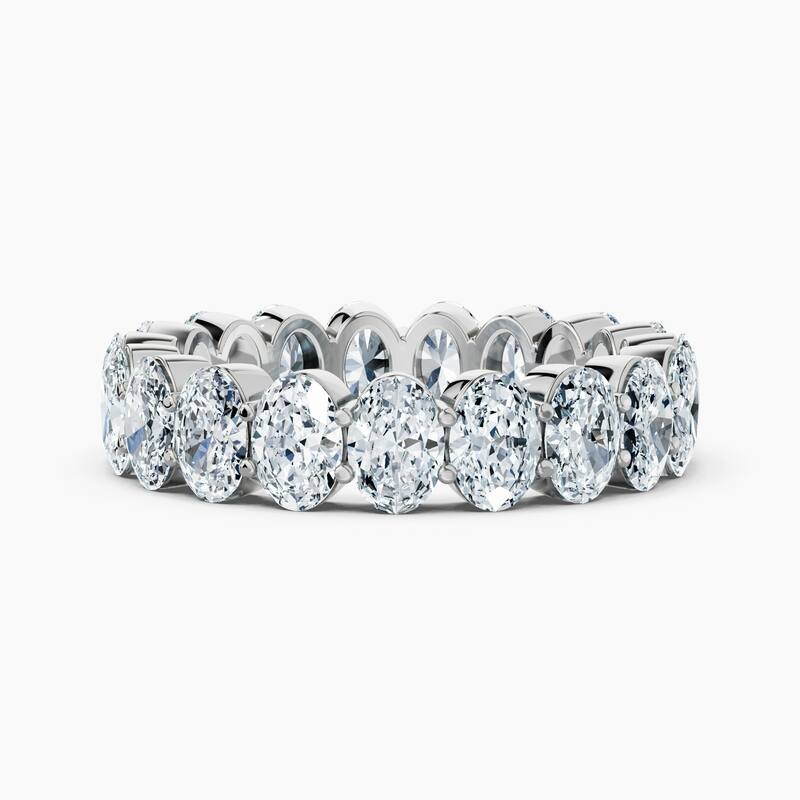 Auriya 14k Gold Oval North-South Lab Grown Diamond Eternity Band 2.40 - 10.50 ct. tw. (F-G, VS) - 4.75 ct. wt. - 9 - White