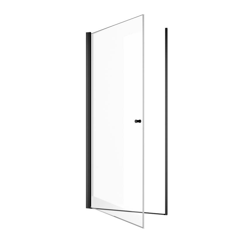 GDFStudio - Modern Semi-Frameless Circular Pivot Shower Door with 1/4" SGCC Tempered Glass, Magnetic Soft Close & Knob Handle