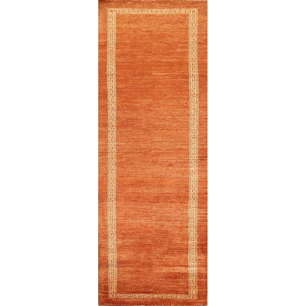 Gabbeh Kashkoli Hallway Runner Rug Hand-knotted Oriental Wool Carpet - 2'8" x 9'10"