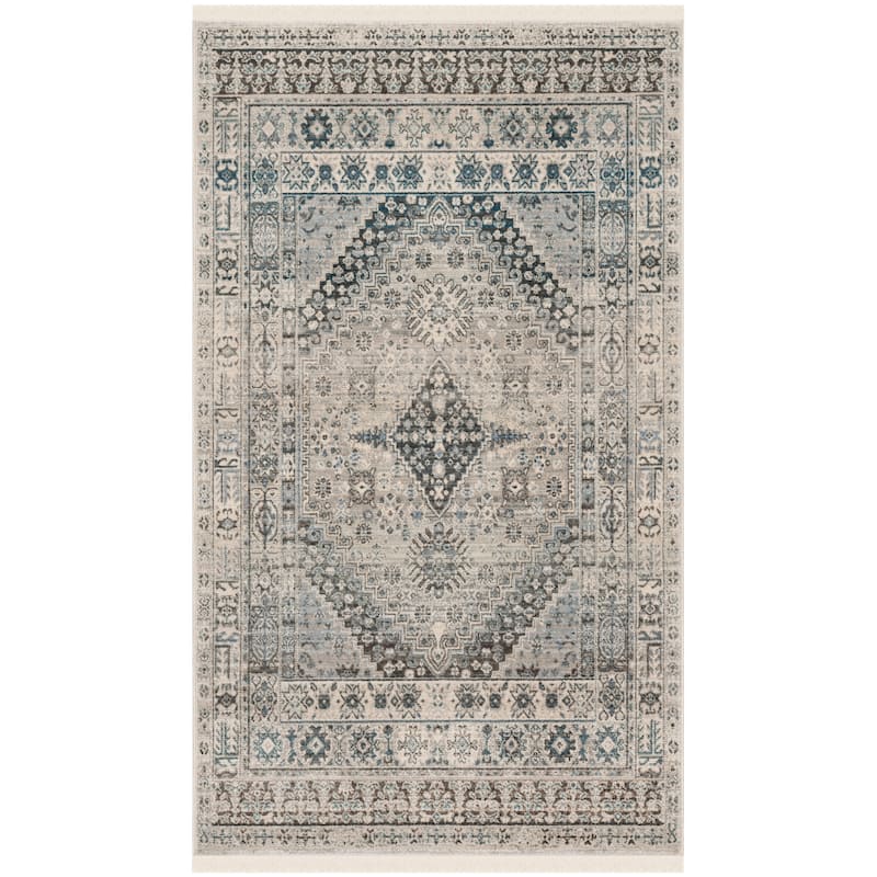 SAFAVIEH Vintage Boho Persian Vibeke Oriental Polyester Rug with - 3' x 5' - Grey/Blue
