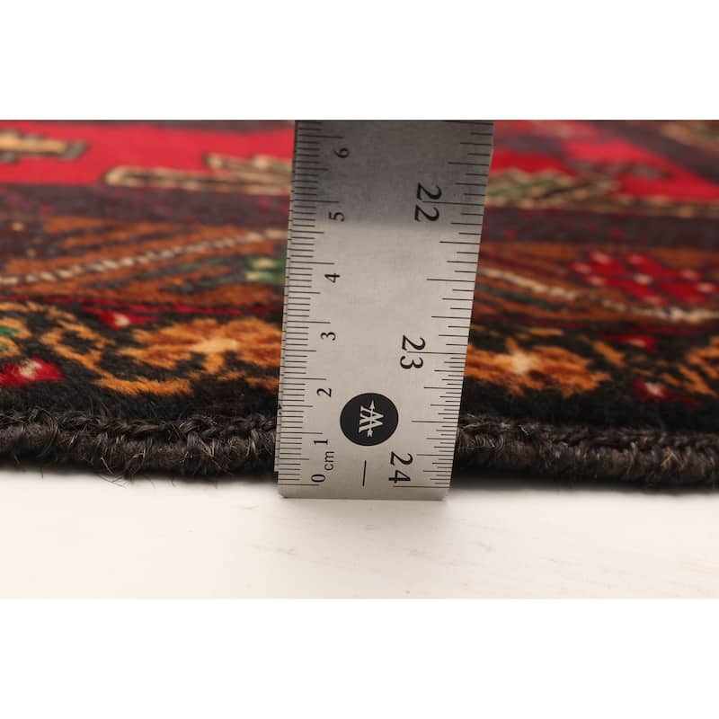 ECARPETGALLERY Hand-knotted Baluch Red Wool Rug - 3'5 x 6'7