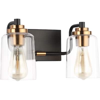 2 lights vanity light black fixtures light glass, metal wall light
