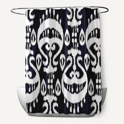 71 x 74-inch Ikat Geometric Print Shower Curtain