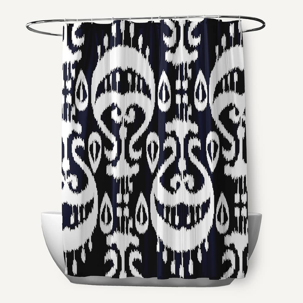 71 x 74-inch Ikat Geometric Print Shower Curtain