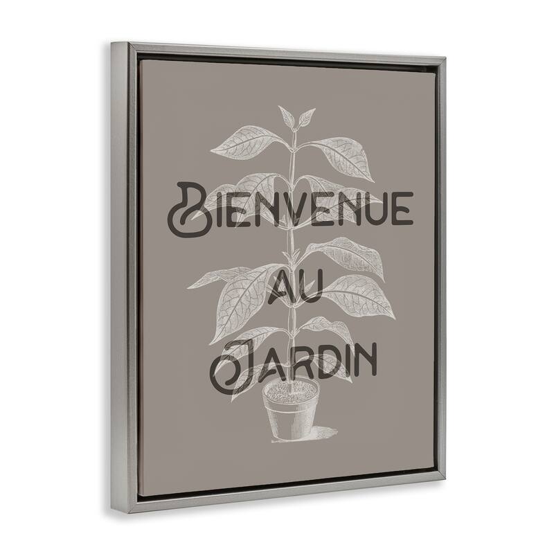 Stupell French Garden Plant Phrase Framed Floater Canvas Wall Art Design By Lil' Rue