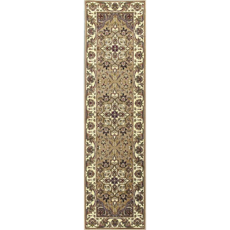 Domani Lexington Traditional Persian Medallion Area Rug - 2'2" x 7'11" Runner - Beige