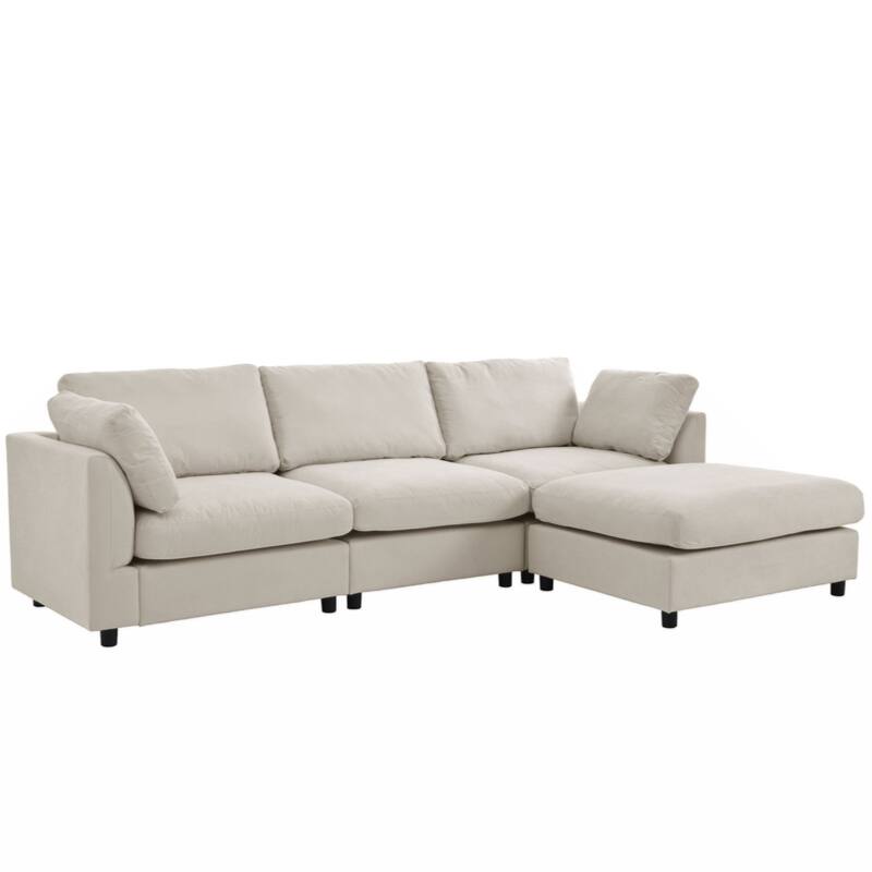 Upholstery Convertible Sectional Sofa, L Shaped Couch with Reversible Chaise
