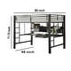 preview thumbnail 6 of 4, Metal Bunk Bed with Workstation and Guard Rails, Black