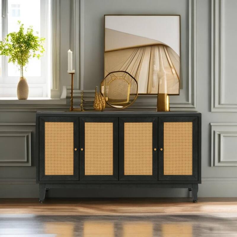 Modern Storage Cupboard Console Table with Adjustable Shelves