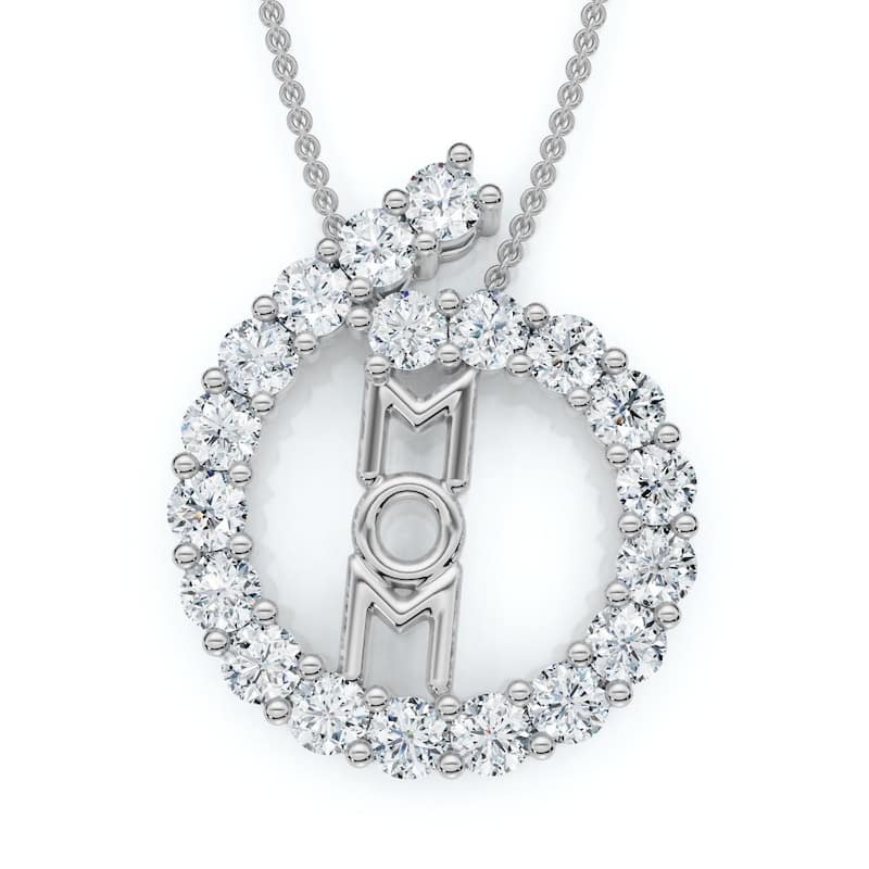 Diamond Heart Pendant Gold Necklace Lab Grown 18"