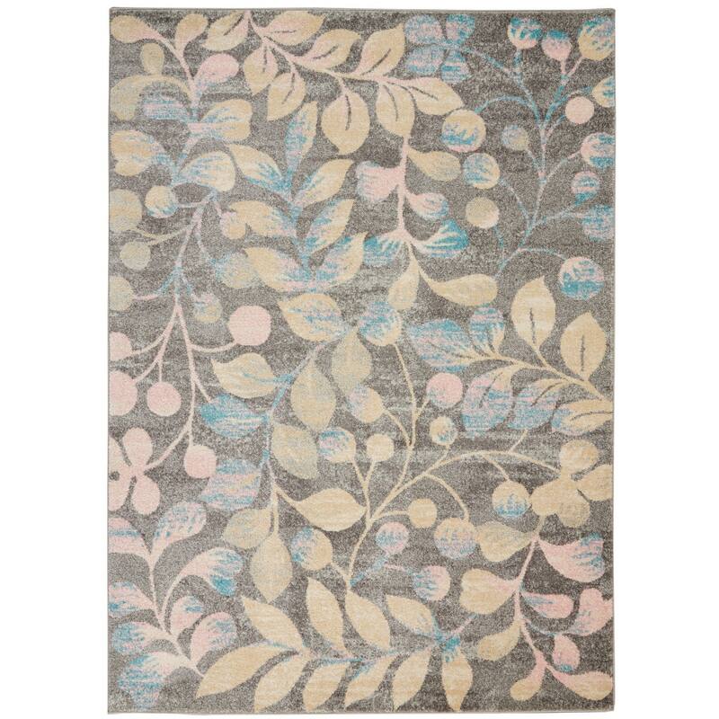 HomeRootsBotanical Leaves Cottage Rectangle Area Rug - 72' X '48' X '0.5