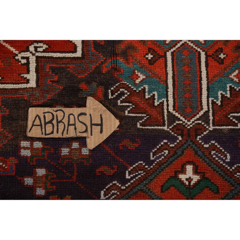 Hand Knotted Oriental 100% Wool Carpet Traditional Medallion Oranges & Rust Heriz Area Rug - 12' 9'' X 9' 10''