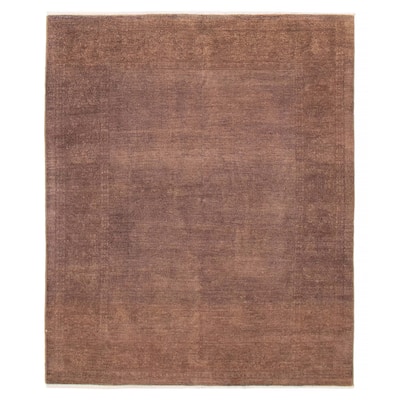 ECARPETGALLERY Hand-knotted Vibrance Dark Brown Wool Rug - 6'6 x 7'9
