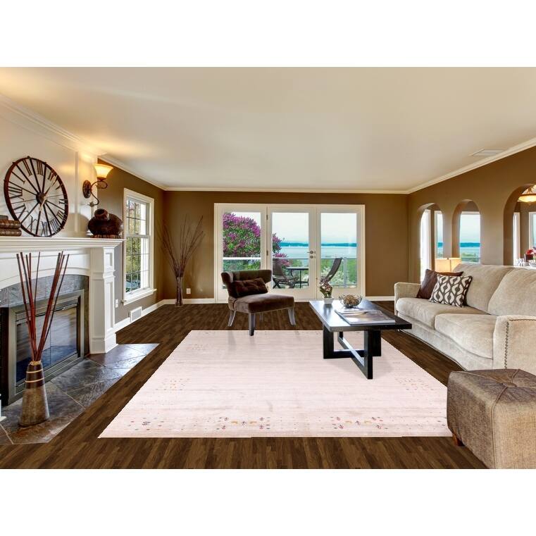 Striped Tribal Gabbeh Oriental Area Rug Handmade Wool Carpet - 7'9"x 11'9"