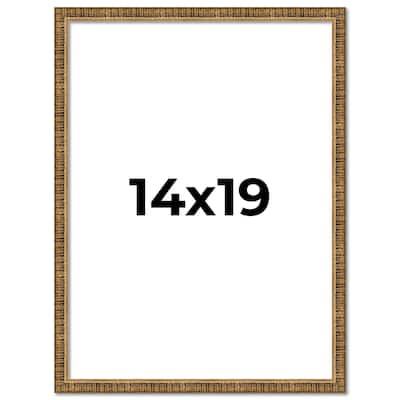 14x19 Frame Gold Solid Wood Picture Frame - Complete Modern Photo