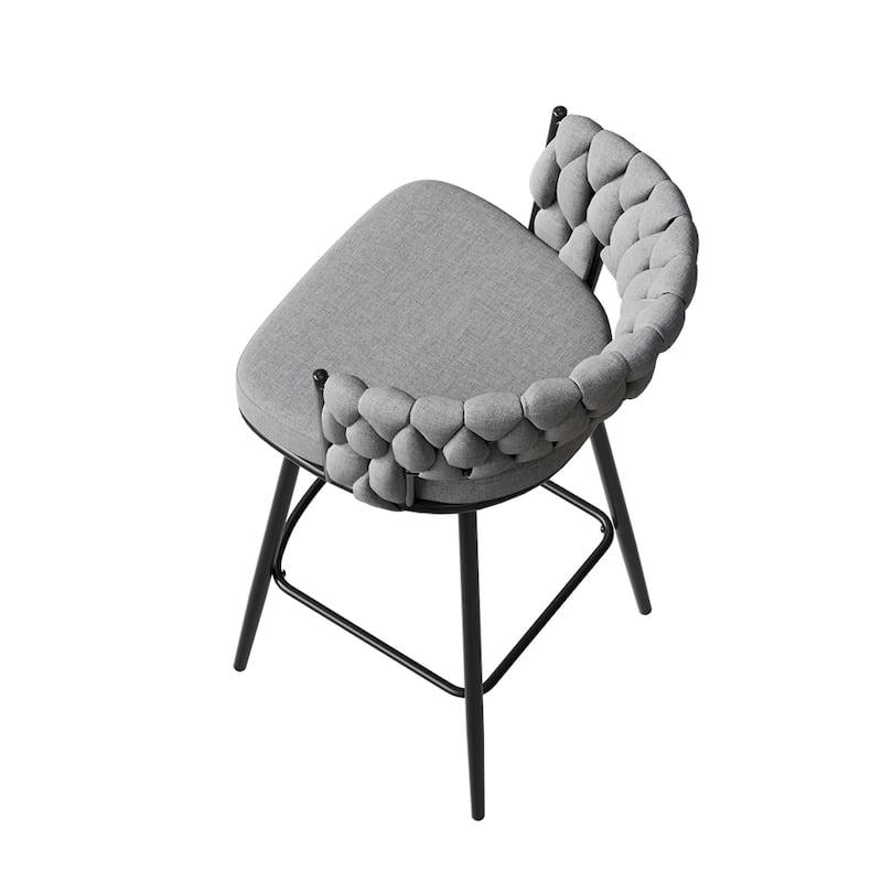 360°Swivel Bar Chairs set of 2,Soft Cushioned Backrest Counter Stool