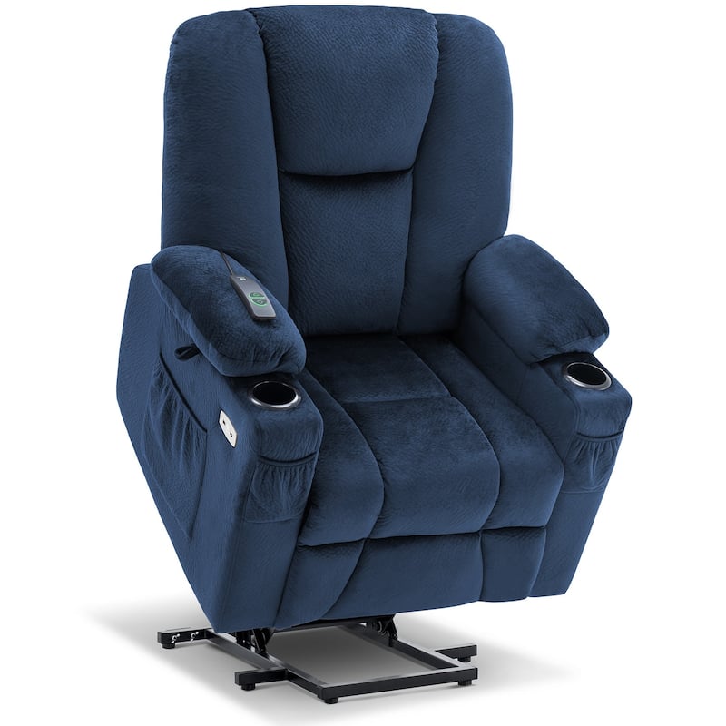 MCombo Electric Power Lift Recliner Chair with Extended Footrest, Fabric 7507