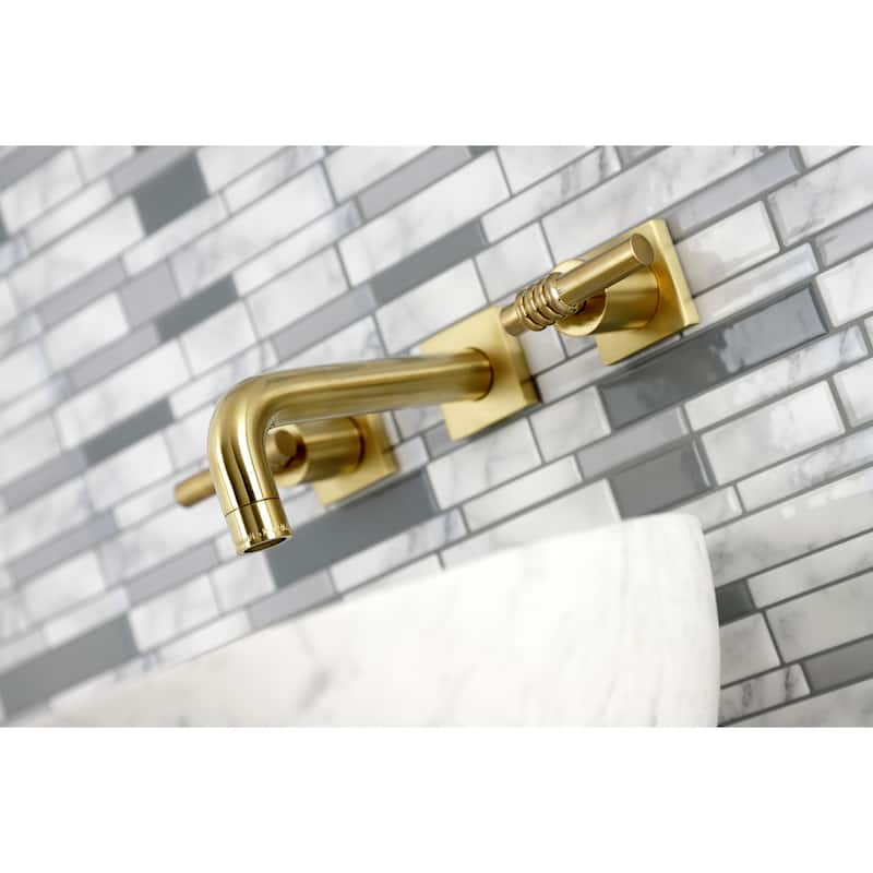 Kingston Brass Milano Two-Handle 3-Hole Wall Mount Bathroom Faucet