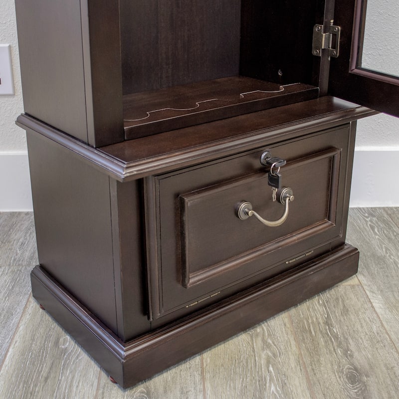 American Furniture Classics Model 650, 8 Gun Cabinet with locking tempered glass door and locking drop down door.