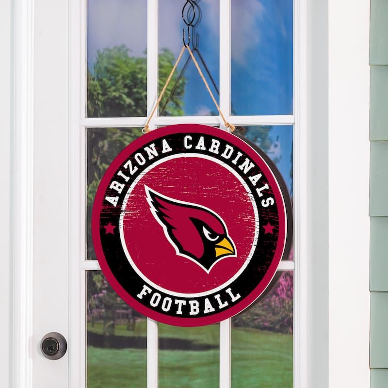 Arizona Cardinals Wooden Door Decor Wall Sign - Multi-Color