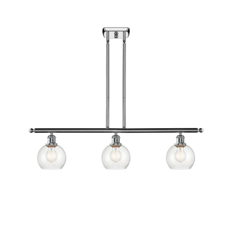 Innovations Lighting Athens 3 Light 36" Island Light - 6" Shade - Polished Chrome/Seedy