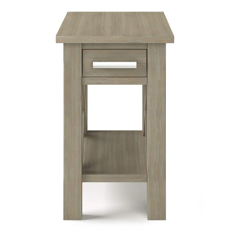 WYNDENHALL Waterloo SOLID WOOD 14 inch Wide Rectangle Contemporary Narrow Side Table - 14 inch Wide
