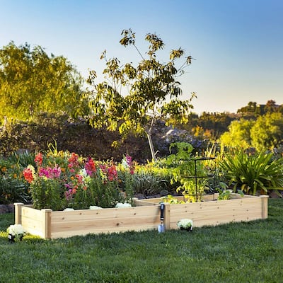 SUNCROWN 8-foot Wooden Garden Bed Planter Box
