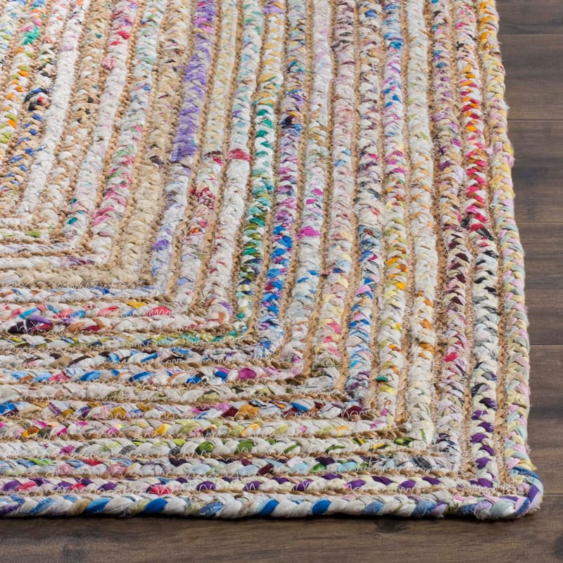 SAFAVIEH Handmade Cape Cod Marget Boho Coastal Jute Rug - 12' Square - Beige/Multi - Square