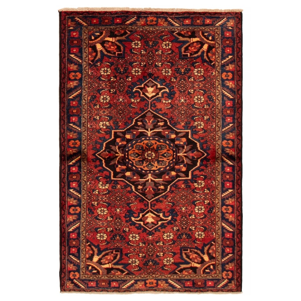 ECARPETGALLERY Hand-knotted Andelz Red Wool Rug - 4'3 x 6'7