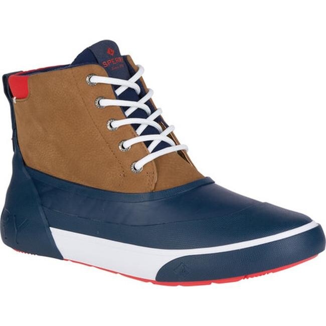 sperry cutwater deck boot tan navy